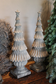 Grijs vergrijsde kerstboom kerstboompjes kerstbomen H60 x D20 cm