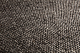 Groot vlakgewoven 100 % vervilt wol vloerkleed kleed carpet karpet charcoal 140 x 200 cm