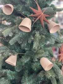 Broste Slinger  met belletjes eraan 180 cm broste kerstklok kerstklokjes slinger Brown beige naturel guirlande