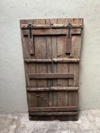 Prachtige grote oude houten deur poort wandpaneel wanddecoratie landelijk stoer 170 x 89 cm