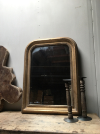 Prachtige spiegel matgoud/brons lijst brocant chique landelijk 125 x 90 cm