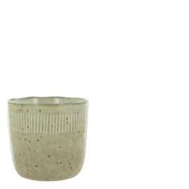Lifestyle servies mok enzo mug S klein mokje cappuccino sand 8 x 8 cm stoneware