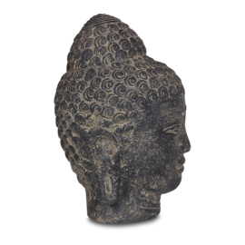 Zwart grijs bruin stenen boeddha buddha budha steen hoofd boedha stoer beeld beeldje oud zwart old black