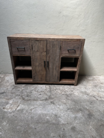 2 deurs kast railway truckwood houten kast  wastafelmeubel badmeubel 120 x H90 x D40 cm planken legplanken industrieel stoer landelijk SEP