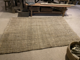 Heel grof jute kleed vloerkleed 230 x 160 cm dixie deurmat carpet tapijt landelijk stoer vintage boho rug