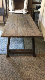 Stoere grove oud vergrijsd houten tafel eettafel 240x100cm stoer landelijk