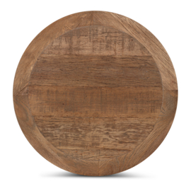 Los gerecycled donker eiken hout houten blad rond 130 x 2,5/3 cm landelijk tafelblad