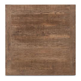 Los gerecycled donker eiken hout houten blad 80 x 80 x 2,5/3 cm landelijk tafelblad
