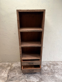 Grote truckwood railway houten kast schap lades  ladekast boekenkast keuken kast SEP landelijk stoer legplanken 180 x 65 x 40 cm