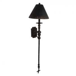 Zwart metalen wandlamp wandlampje metaal old black