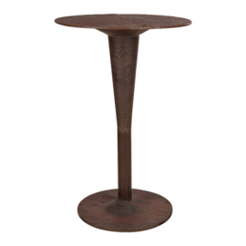 Stoere metalen tafel 80 x 80 x H76 cm eettafel keukentafel bistro buiten tuin bruin brons kleur metaal rond