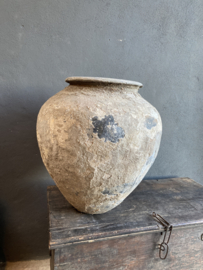 Prachtige oude stenen kruik pot vaas olijfpot olijfkruik landelijk stoer