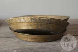 Oude metalen messing schaal brass 27 cm