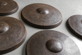 Gave ronde metalen gong 54 cm wanddecoratie wandpaneel landelijk stoer industrieel vintage