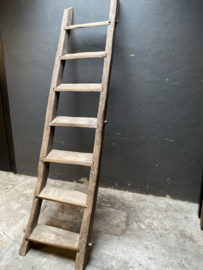 Orginele oude doorleefd houten trap ladder gebruik 265 x 61 x 9 cm landelijk hooizolder vide opkamer stoer boeren vintage industrieel zeer degelijk stevig