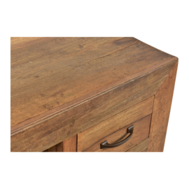 Stoer oud vergrijsd houten dressoir kast tv audio meubel 150 x 60 x 45 cm televisiekast kast sidetable landelijk vergrijsd oud massief Milano