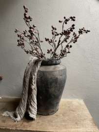 Prachtige imitatie decoratie tak kunstbloem alnus grande vergrijsd brown grey bruin grijs 92 cm