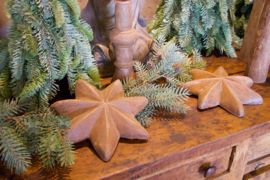Prachtige stenen ster sterren star ⭐️ vintage kerst 20 cm landelijk brocant bruin