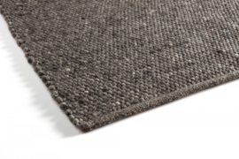 Groot vlakgewoven 100 % vervilt wol vloerkleed kleed carpet karpet charcoal 200 x 300 cm