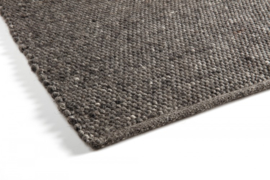 Groot vlakgewoven 100 % vervilt wol vloerkleed kleed carpet karpet charcoal 140 x 200 cm