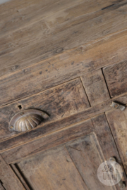 Uniek Oud doorleefd houten kastje kast commode opzet landelijk stoer vintage 2 deurs lades 67 x 61 x 37 cm