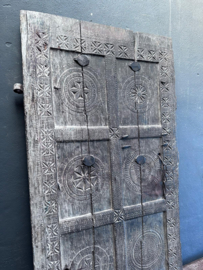 Prachtig groot oud vergrijsd houten paneel wandpaneel oude naga deur poort wanddecoratie landelijk stoer vergrijsd doorleefd uniek
