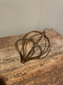 Roest bruin metalen hanger kerstbal druppel klein