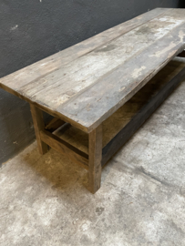 Prachtige oude vergrijsd houten tafel salontafel bijzettafel landelijk stoer vergrijsd hout houten tafel