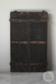 Prachtige oud doorleefd sleets houten kozijn poort deur wandpaneel wanddecoratie landelijk 99 x 60 cm