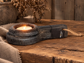 Brynxz handcraft rope basalt theelichtje spoon lepel tealightholder grijs jute touw 23 x 12 x 4 cm