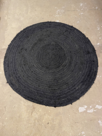 Vloerkleed rond 120 cm zwart