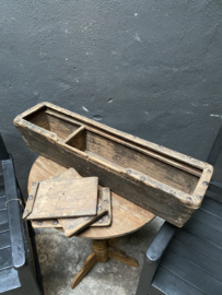 Originele oude old wood wooden houten storage box kist geld kist landelijk stoer vintage