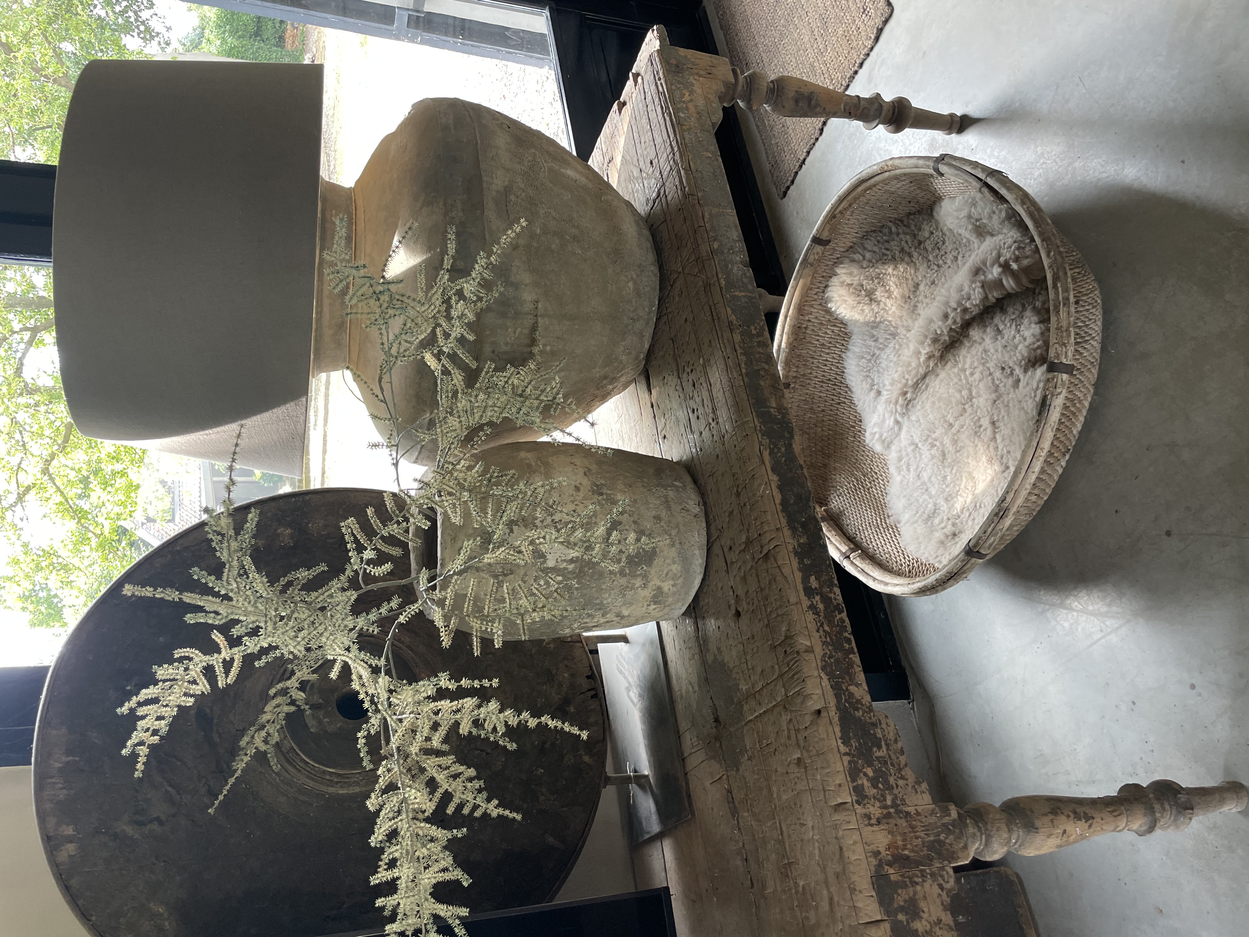 Asparagus imitatie kunst prachtige grote tak decoratie decoratietak landelijk sober groen grijs grey