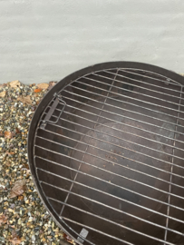 Grote ronde metalen schaal vuurschaal bak landelijk industrieel bbq barbecue grill plaat rond oud 80 cm