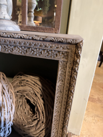 Orginele unieke oude vergrijsd houten sidetable wandmeubel landelijk stoer oosters L95 X D28 x H87 cm