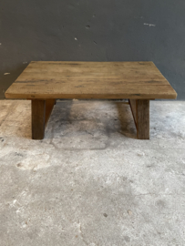 Stoere massief eiken houten salontafel 120 X 70  X H46 cm stoer landelijk industrieel