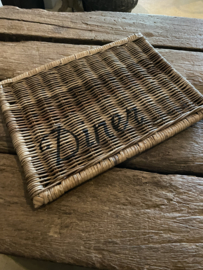 Roten rieten placemet onderlegger diner landelijk stoer brocant boho Ibiza stijl