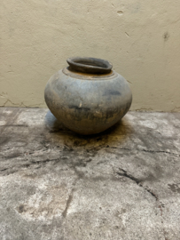 oude grijs stenen kruik pot grijze mega landelijk olijfpot olijfkruik waterkruik 50 cm hoog 57 cm doorsnede nr 51