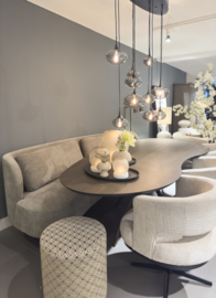 Hele mooie halfronde ovale bank Luna eetkamerbank