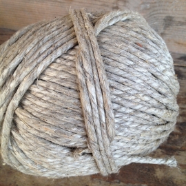 Bol grof jute touw rope 55 meter landelijk brocant grove