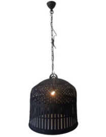 Grote smeedijzeren korf lampekap hanglamp 74 X 68 cm korflamp vintage mand landelijk zwart industrieel