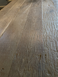Prachtige grote oud houten tafel 240x95cm H77cm eettafel landelijk stoer industrieel vintage doorleefde blad nerf