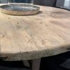 Gave grove robuuste ronde olmenhouten tafel eettafel rond 125 cm landelijk stoer