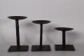Set van 3 metalen kandelaars tafelkandelaars landelijk stoer industrieel vintage urban