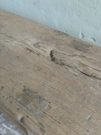 Prachtige grote lange oud vergrijsd houten Sidetable wandtafel met onderplank 256 cm landelijk  197