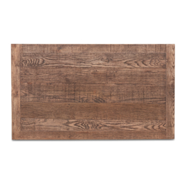 Los gerecycled donker eiken hout houten blad 120 x 70 x 2,5/3 cm landelijk tafelblad