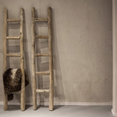Serie van onderdelen sleuf Stoer landelijk oud vergrijsd houten ladder lekker robuust decoratie  laddertje handdoekenrek ladder trap trapje sober | Decoratie | 't Jagershuis