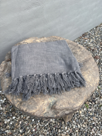 Prachtige plaid 180 x 120 cm lichtgrijs grey warme tinten kleed deken