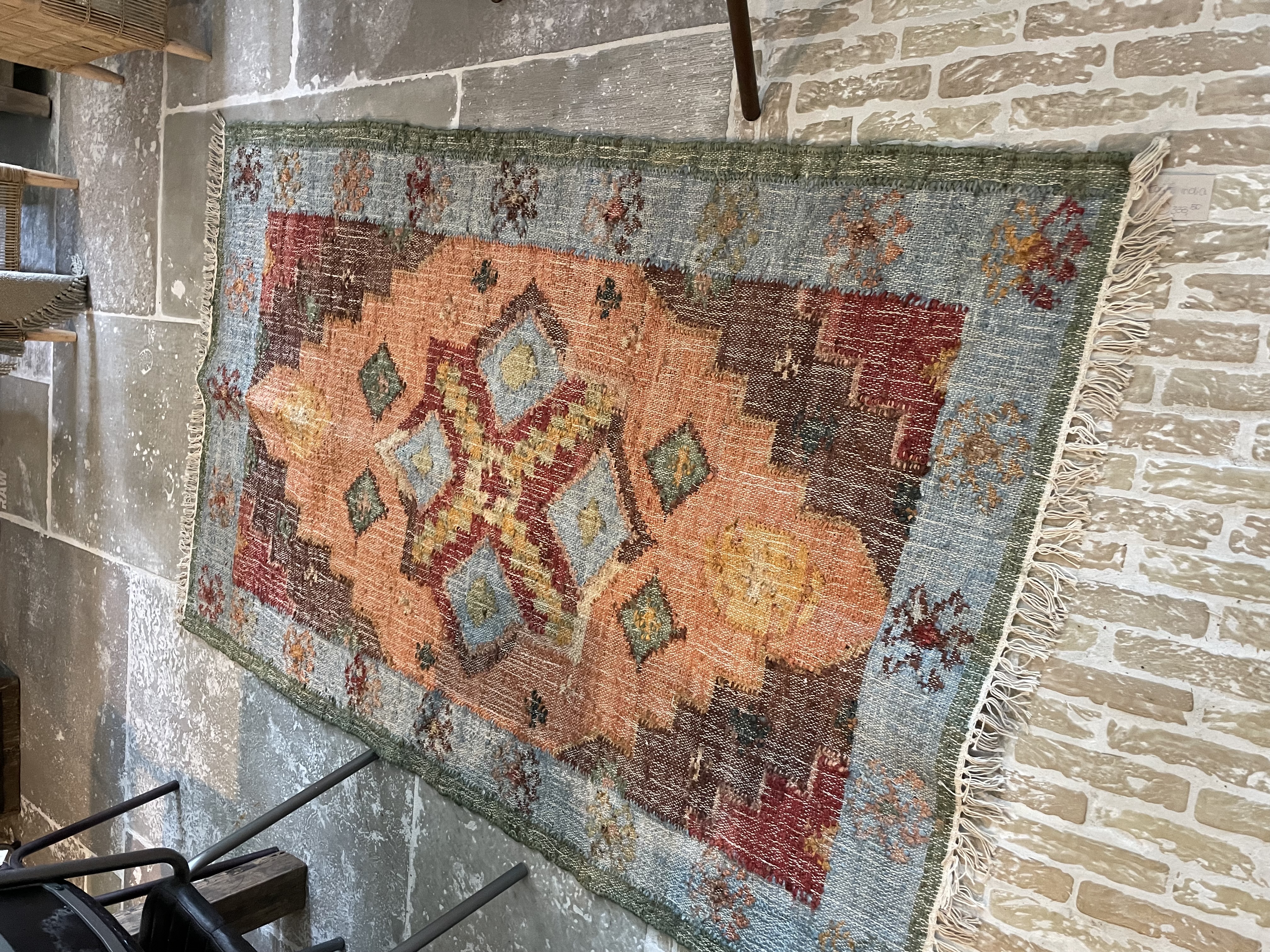 Kelim kleed kleedje vloerkleed tafelkleed 190 x 126 cm vintage landelijk stoer sober