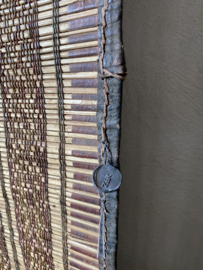 Prachtig groot oud wandkleed Hoffz vloerkleed leer/Palm Toeareg stam Afrika +/- 280 x 208 cm